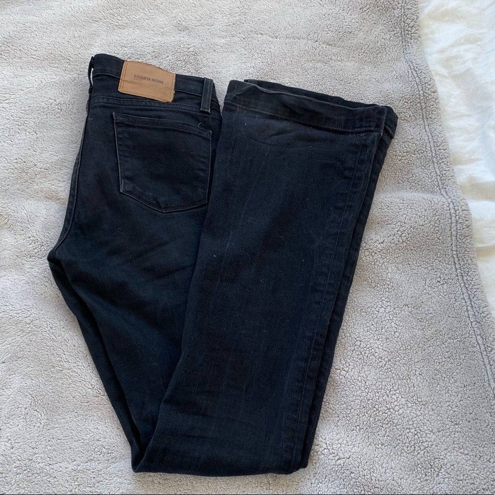 Low waisted black flare jeans
